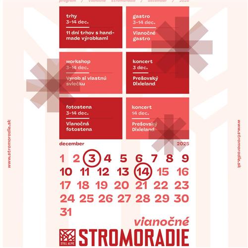 Vianočné Stromoradie (Trhy 3. až 14.12. 2025)