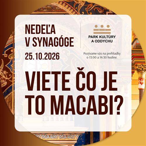 NEDEĽA V SYNAGÓGE | VIETE ČO JE TO MACABI?